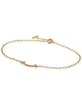 Tiffany & Co. T Smile Mini Diamond Bracelet 18K Pink Gold